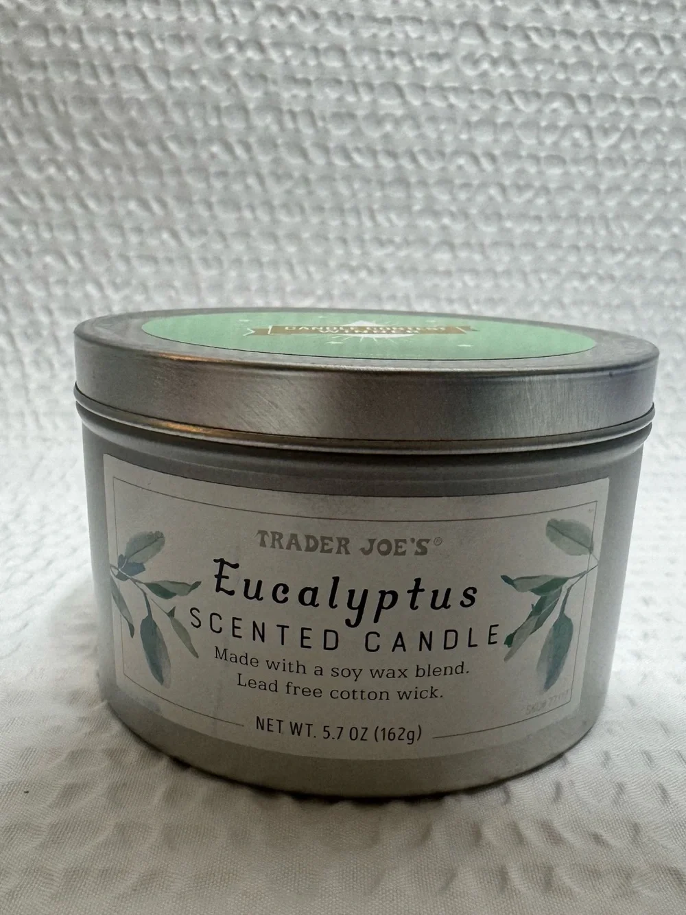 Traders  Joes Eucalyptus Scented Candle - Green